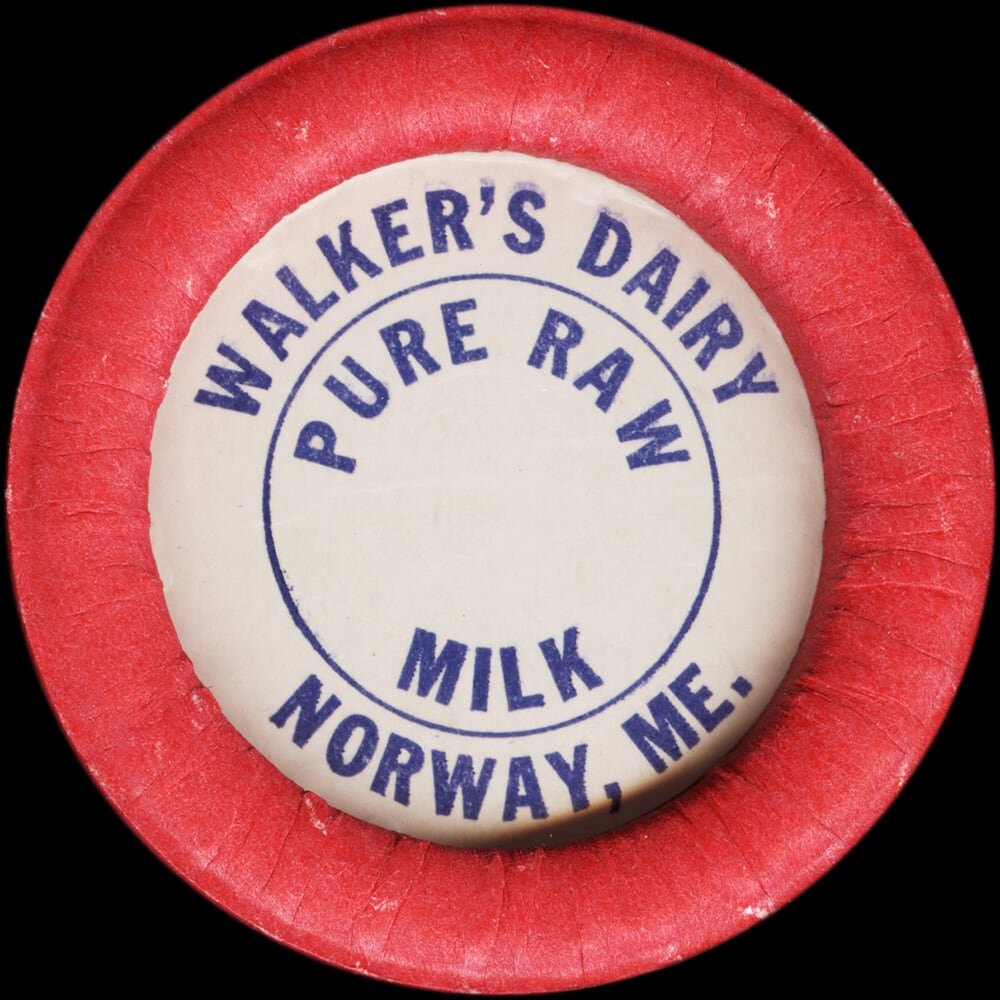 Walker’s Dairy pure raw milk cap from Norway, Maine.