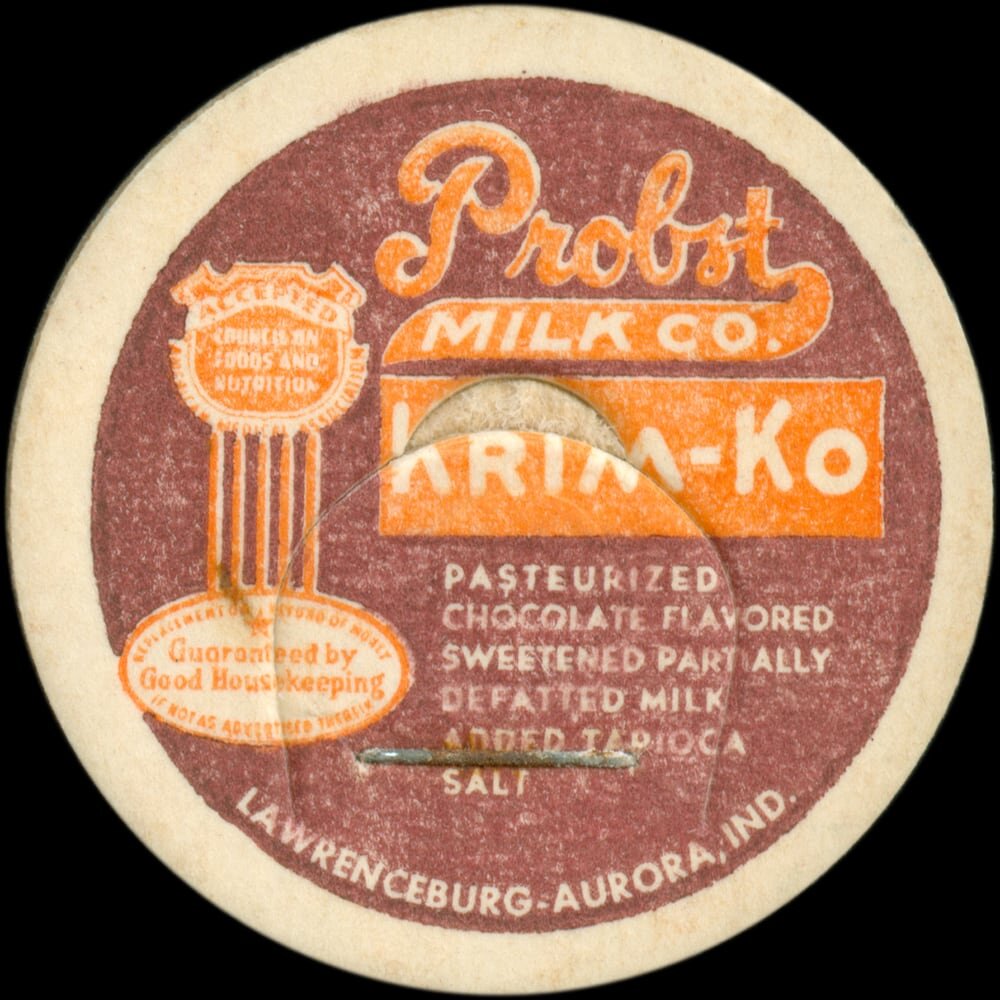 Probst Milk Company Krim-Ko chocolate milk cap.