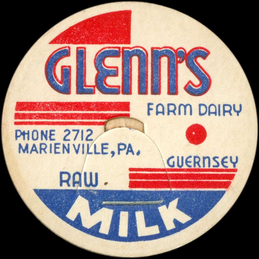 Glenn’s Farm Dairy Guernsey raw milk cap from Marienville, Pennsylvania.