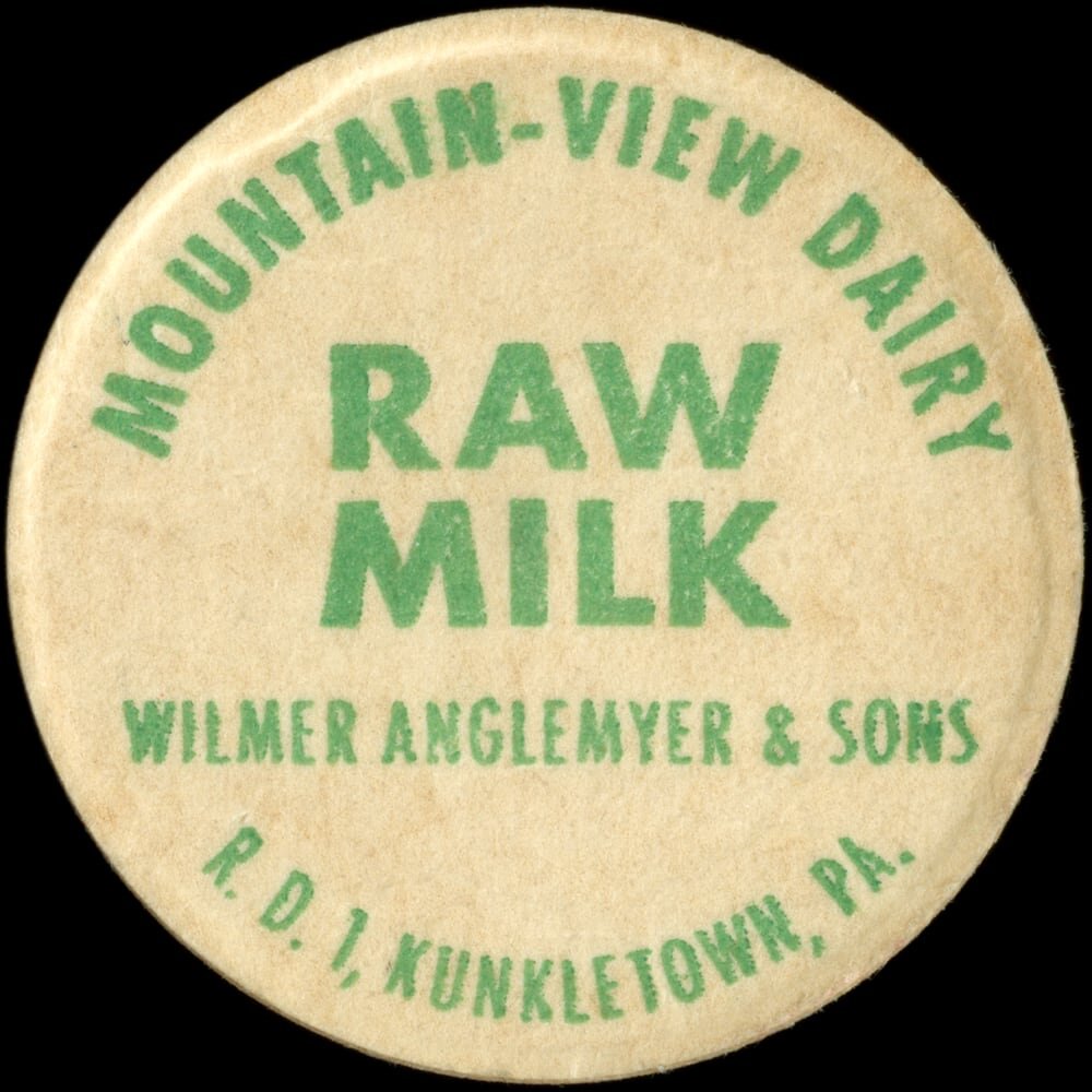 Mountain View Dairy raw milk cap from Kunkletown, Pennsylvania.