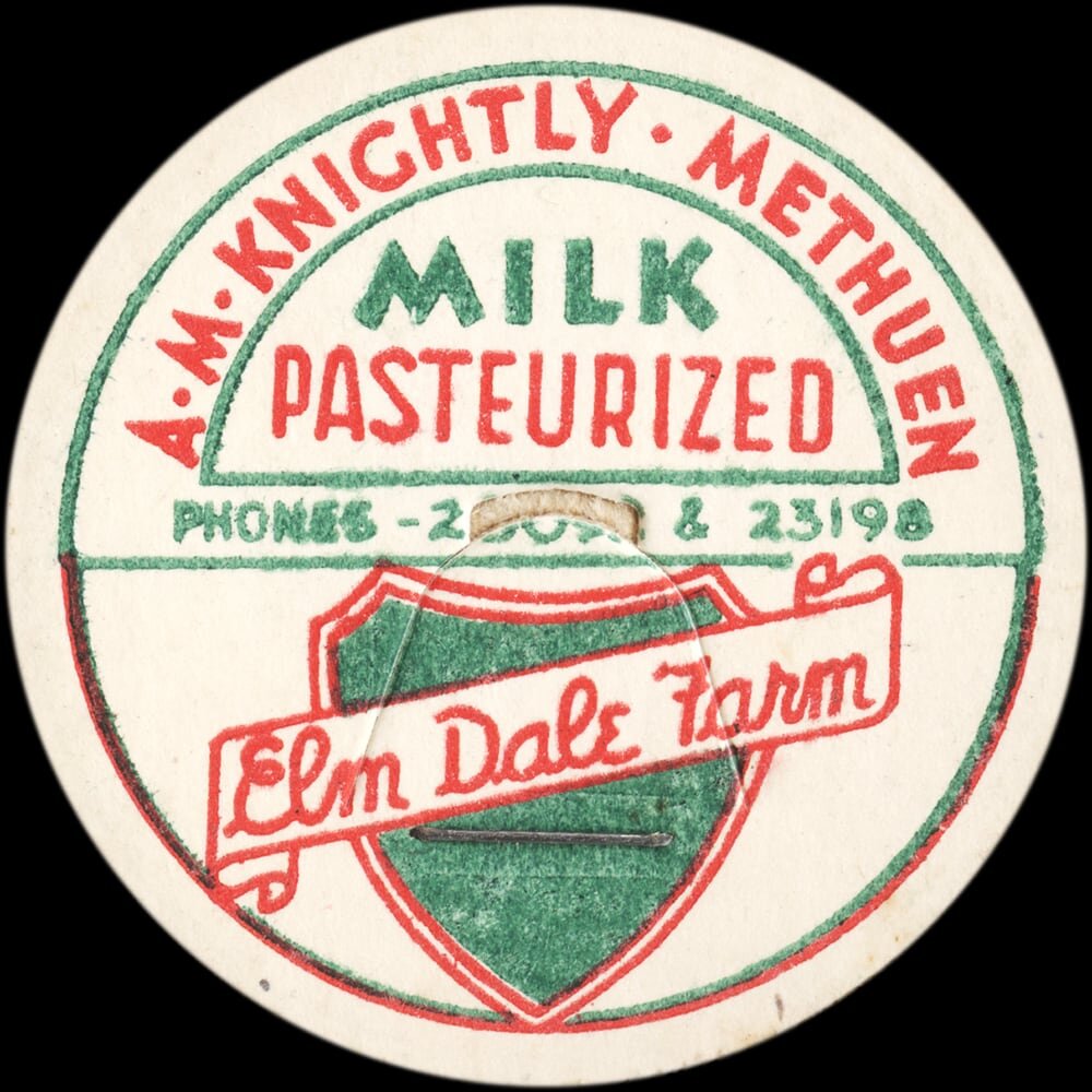 Elm Dale Farm pasteurized milk cap.