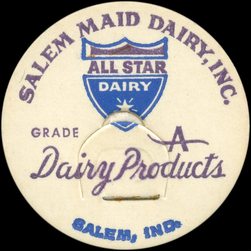 Salem Maid Dairy Grade A dairy-products cap from Salem, Indiana.