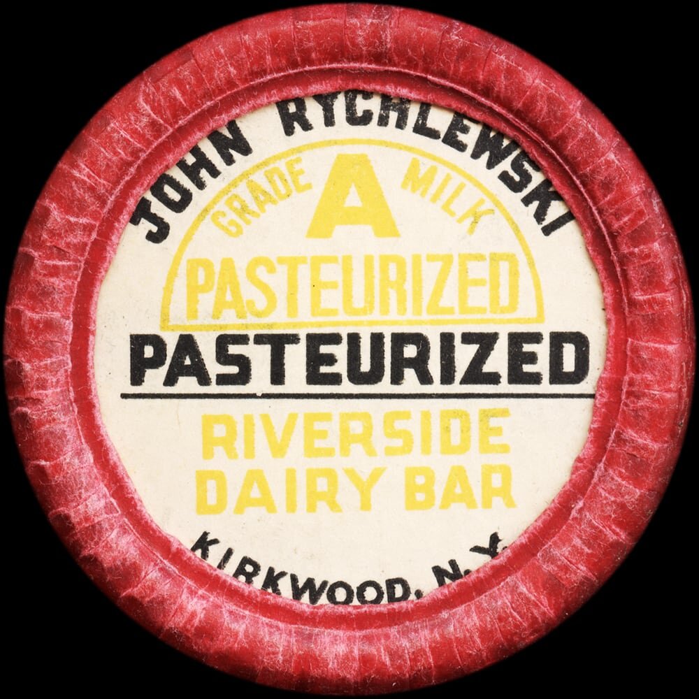 John Kychlewski Riverside Dairy Bar Grade A pasteurized milk cap.