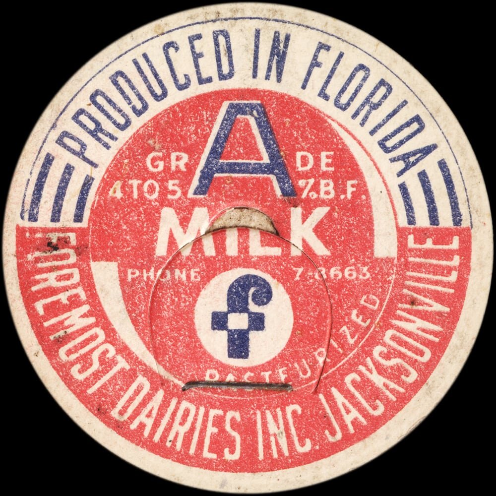 Spencer Dairies Grade A milk cap from Jacksonville, Florida.