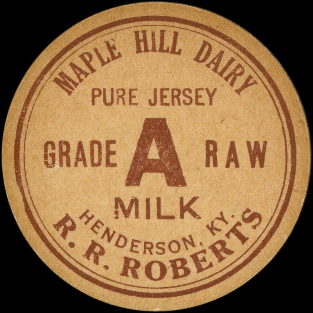 Maple Hill Dairy pure Jersey raw milk cap from Henderson, Kentucky.