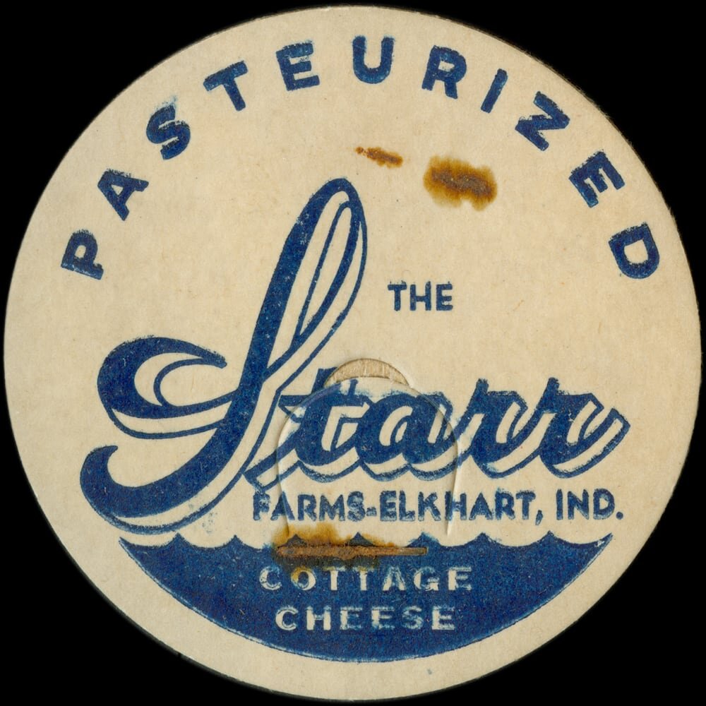Elmer-Loos Dairy creamed cottage cheese cap from Harrison, Ohio.