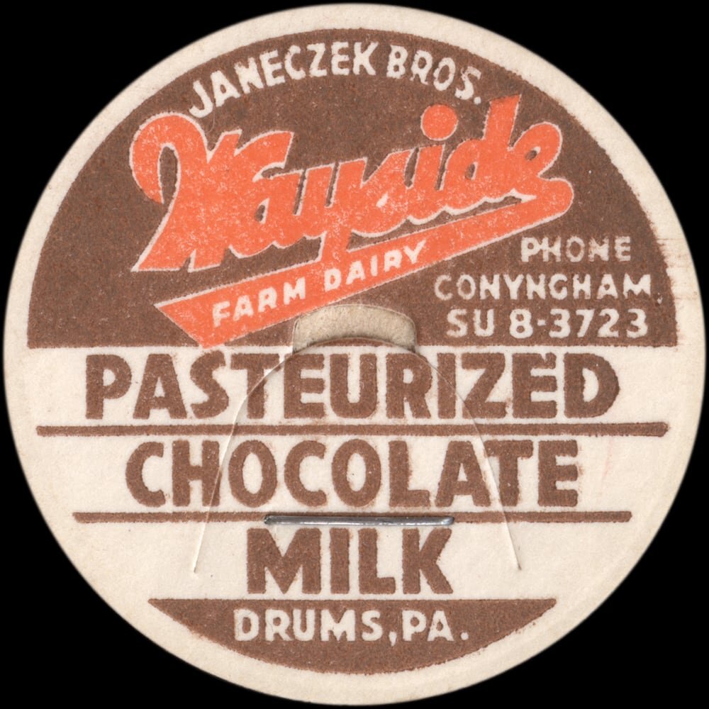 Kutwid Farm Dairy pasteurized chocolate milk cap from Drums, Pennsylvania.