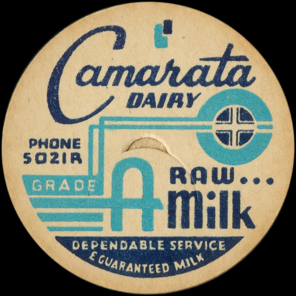Camárata Dairy Grade A raw milk cap.