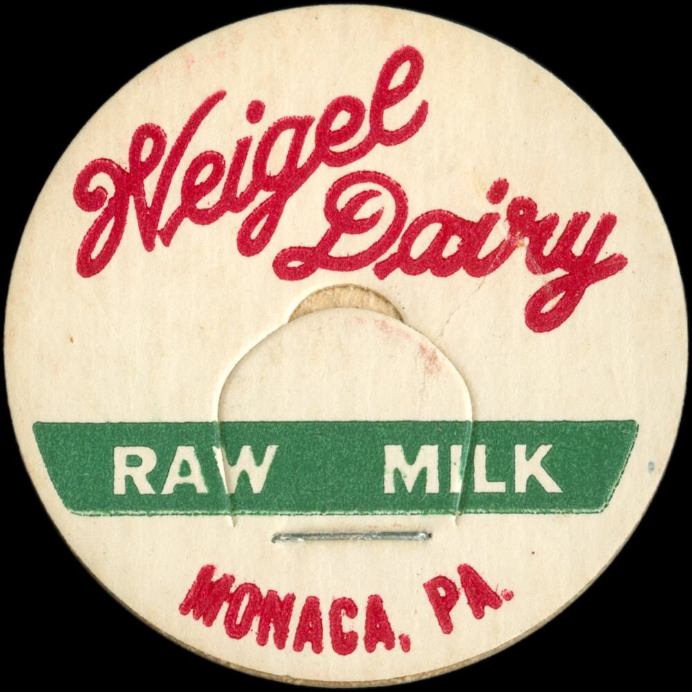 Weigel Dairy raw milk cap from Monaca, Pennsylvania.