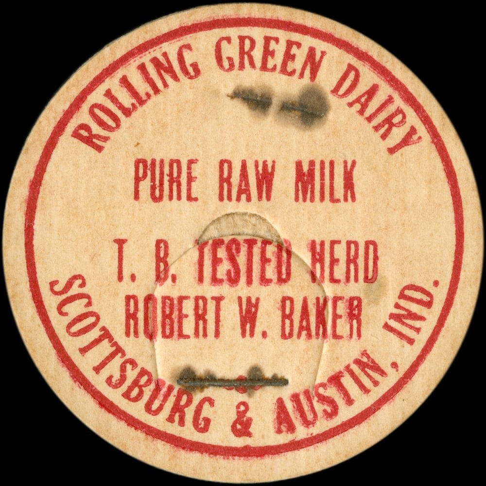 Rolling Green Dairy raw milk cap from Scottsburg and Austin, Indiana.
