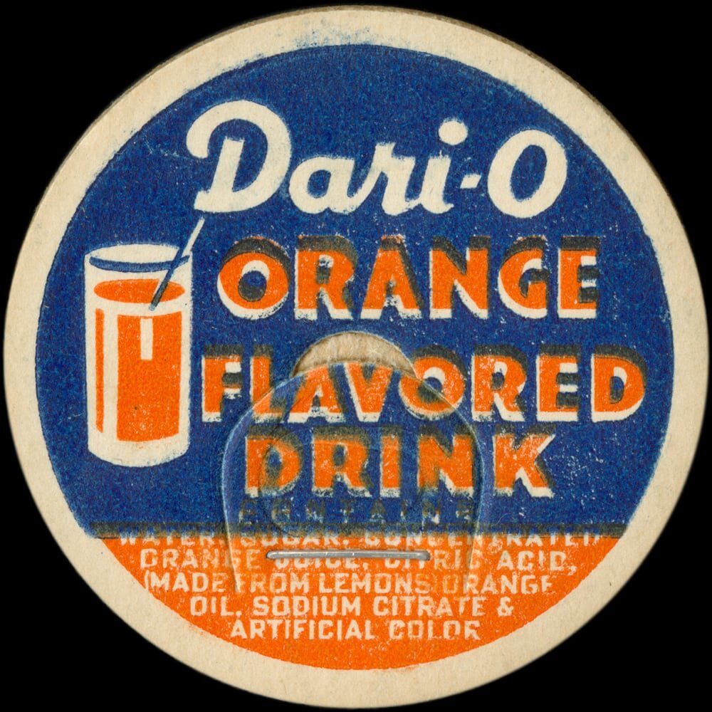 Dari-O orange flavored drink cap.