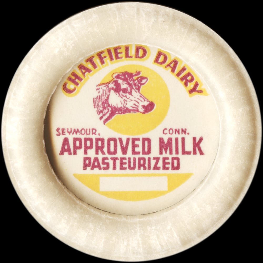 Chatfield Dairy approved pasteurized milk cap from Seymour, Connecticut.