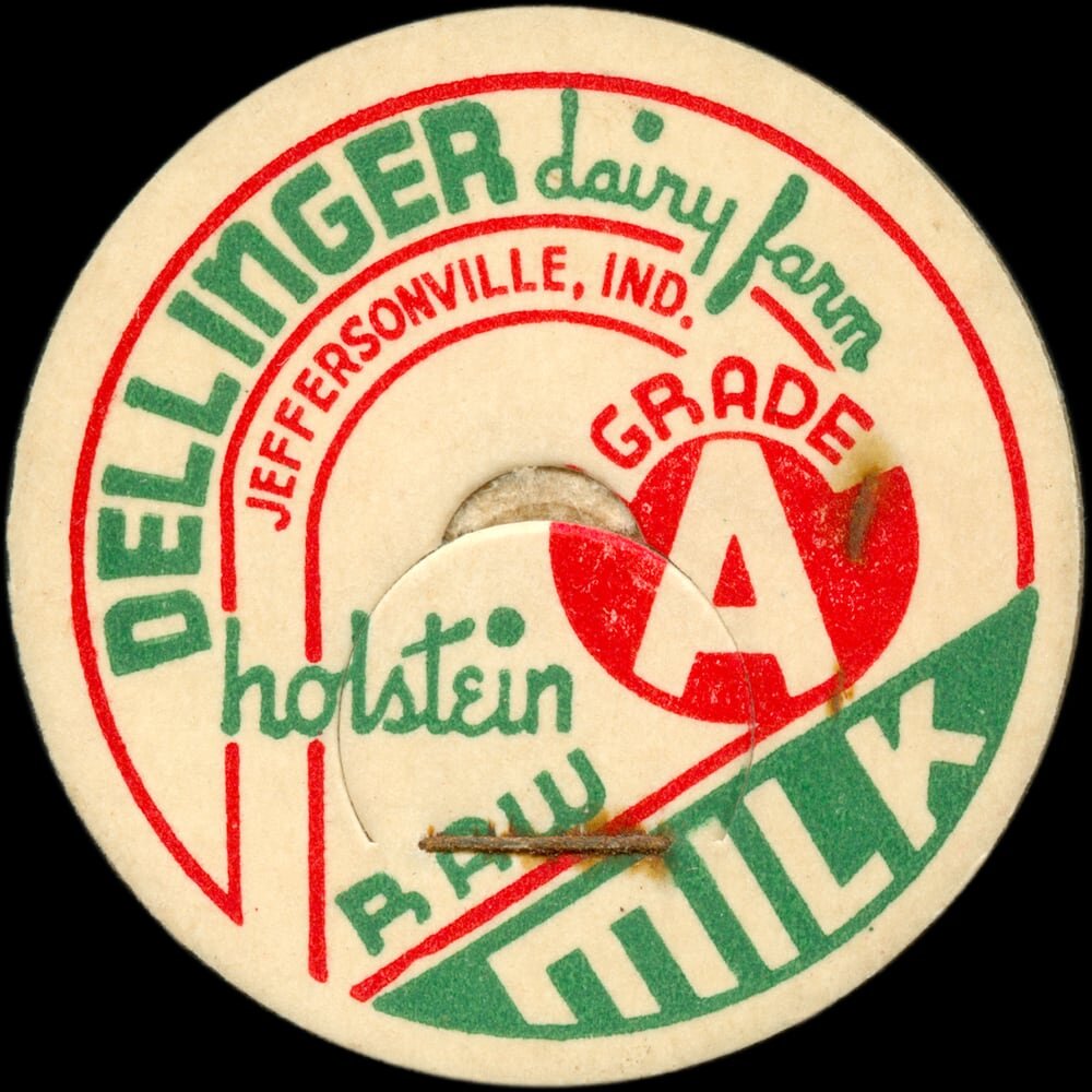 DeLinger Dairy Farm Grade A raw milk cap from Jeffersonville, Indiana.